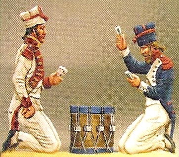 NF14/J French Camp Scene - Drummer Boys playing cards