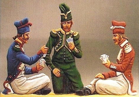 NF14/Q French Camp Scene - French Troops playing cards