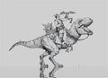 DB-DINO III  Man riding Tyranasaurus