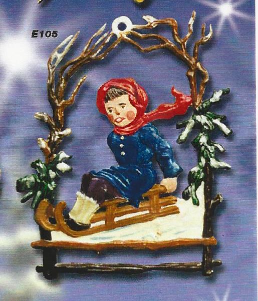 HME105 Child Sleighing - Ornament