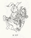 E115 Easter Bunny in Egg Basket