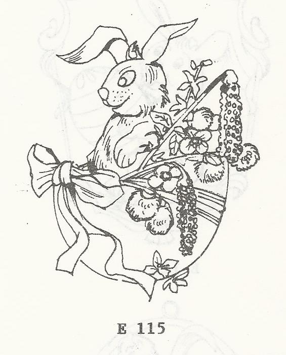 E115 Easter Bunny in Egg Basket