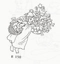 HME150 Angel w/Christmas Tree & Basket - Ornament