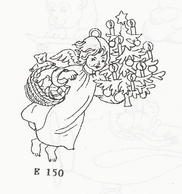 HME150 Angel w/Christmas Tree & Basket - Ornament