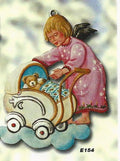 HME154  Angel with stroller - ornament