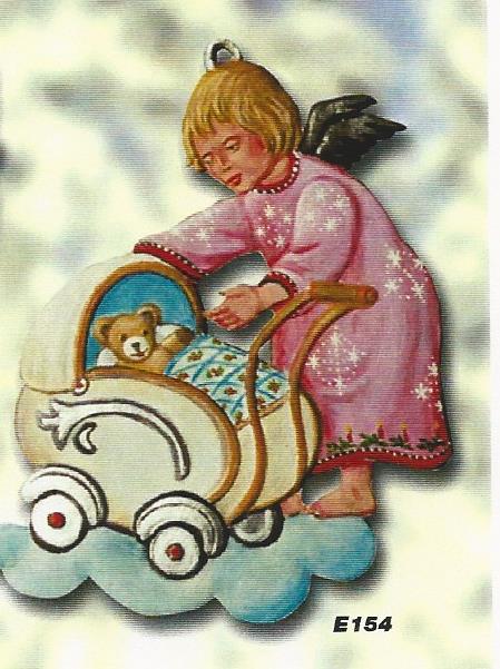 HME154  Angel with stroller - ornament