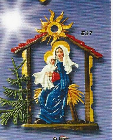 HME037  Maria with Child in Manger - Ornament