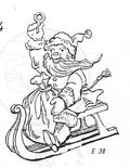 HME038  Santa on Sled with Sack - ornament