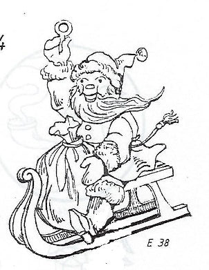 HME038  Santa on Sled with Sack - ornament