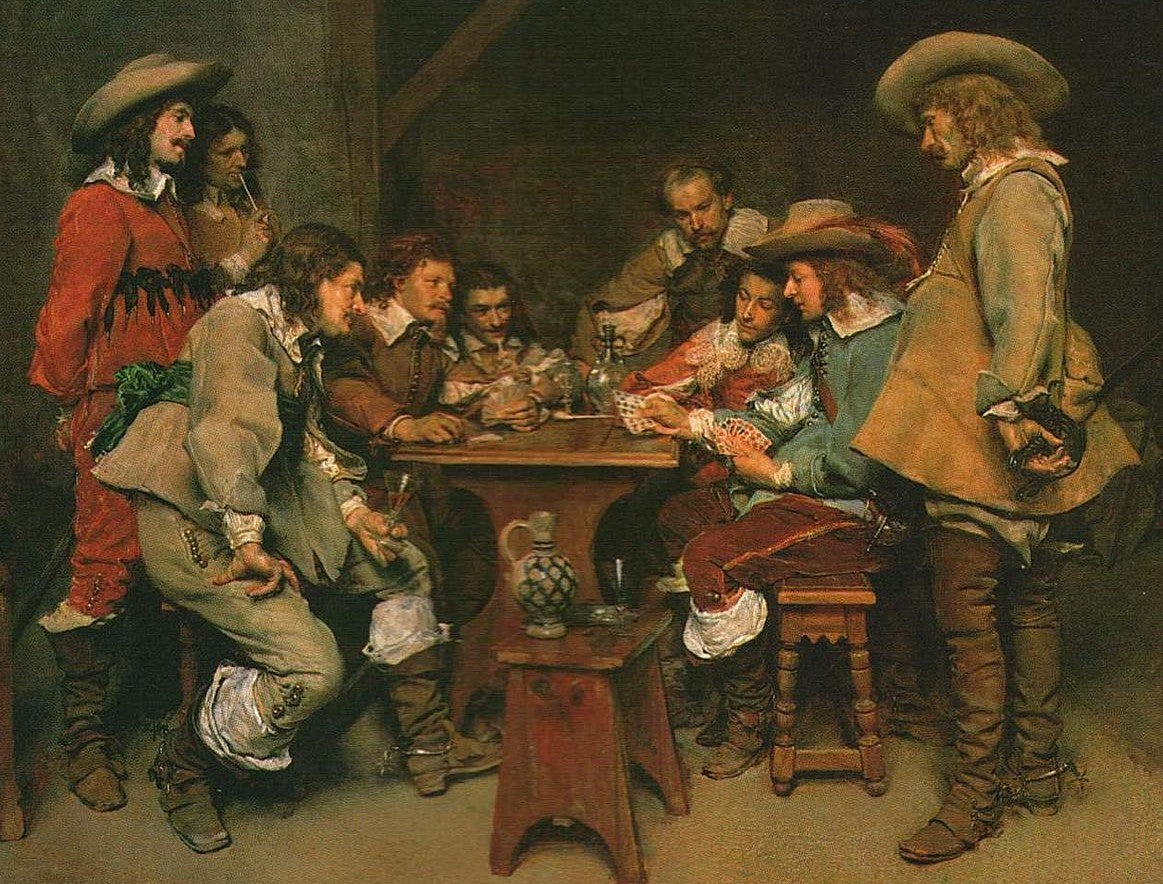 Z-KS  The Card Players after Messonier