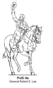 General Robert E Lee mounted, raised hat