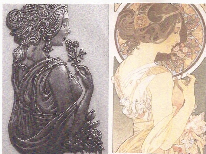 Alphonse Mucha Grazie mit Blume