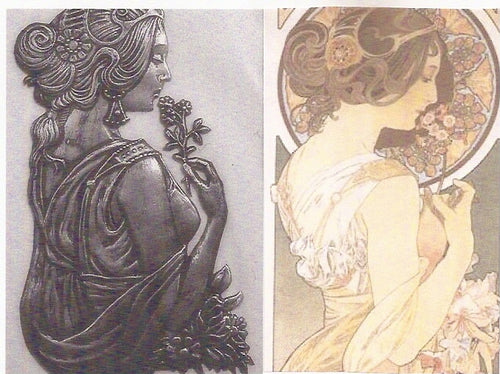 Alphonse Mucha Grazie mit Blume