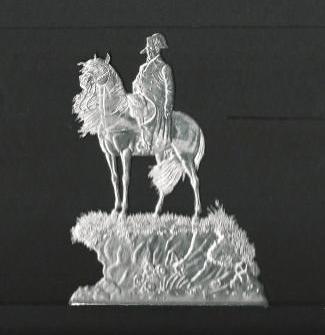 The Emperor Napoleon, mounted, wearing greatcoat