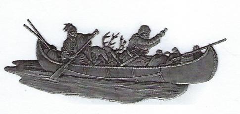 Trappers in canoe