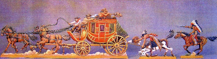 Western Coach Attacked by Indians  30mm